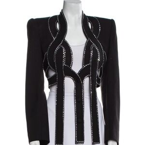 Elegant Black Embellished Women's Jacket